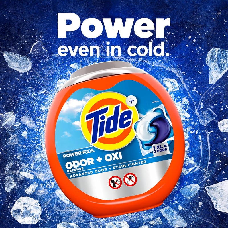Tide دفاع ضد الروائح + أكسيد منظف الغسيل، رائحة أصلية، 57 قطعة، مقاتل متقدم ضد الروائح + البقع (عبوة من 2) - Image 5